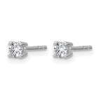 True Origin 14K White Gold 1/4 carat Lab Grown Diamond VS+ F+ Round Four Prong Heavy Weight Complete Stud Earrings