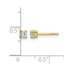 True Origin 14K Yellow Gold 1/4 carat Lab Grown Diamond VS+ F+ Round Four Prong Heavy Weight Complete Stud Earrings