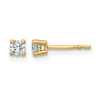 True Origin 14K Yellow Gold 1/4 carat Lab Grown Diamond VS+ F+ Round Four Prong Heavy Weight Complete Stud Earrings