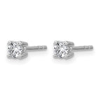 True Origin 14K White Gold 1/3 carat Lab Grown Diamond VS+ F+ Round Four Prong Heavy Weight Complete Stud Earrings