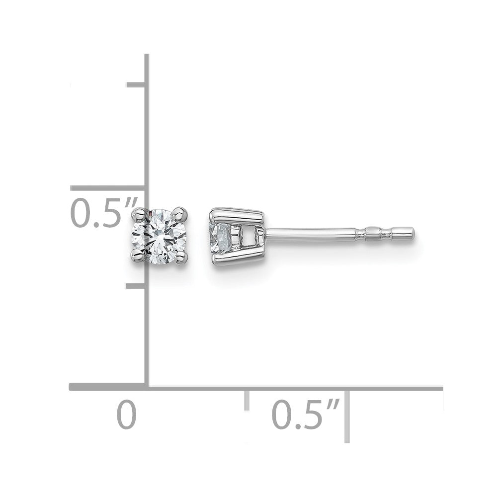 True Origin 14K White Gold 1/3 carat Lab Grown Diamond VS+ F+ Round Four Prong Heavy Weight Complete Stud Earrings