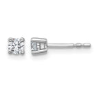 True Origin 14K White Gold 1/3 carat Lab Grown Diamond VS+ F+ Round Four Prong Heavy Weight Complete Stud Earrings