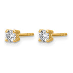 True Origin 14K Yellow Gold 1/3 carat Lab Grown Diamond VS+ F+ Round Four Prong Heavy Weight Complete Stud Earrings