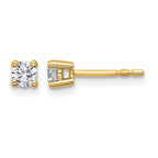True Origin 14K Yellow Gold 1/3 carat Lab Grown Diamond VS+ F+ Round Four Prong Heavy Weight Complete Stud Earrings