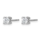 True Origin 14K White Gold 1/2 carat Lab Grown Diamond VS+ F+ Round Four Prong Heavy Weight Complete Stud Earrings