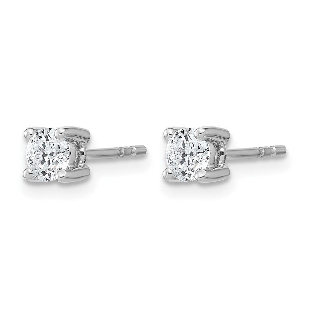 True Origin 14K White Gold 1/2 carat Lab Grown Diamond VS+ F+ Round Four Prong Heavy Weight Complete Stud Earrings