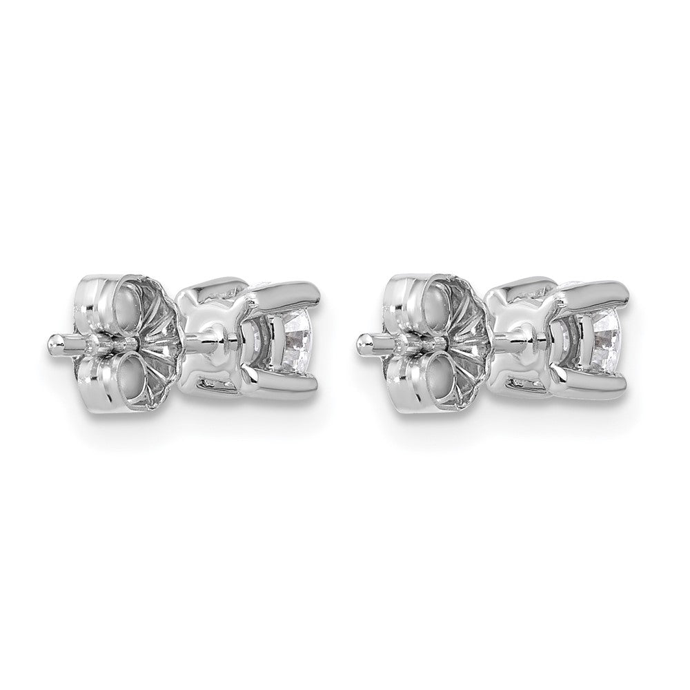 True Origin 14K White Gold 1/2 carat Lab Grown Diamond VS+ F+ Round Four Prong Heavy Weight Complete Stud Earrings