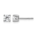 True Origin 14K White Gold 1/2 carat Lab Grown Diamond VS+ F+ Round Four Prong Heavy Weight Complete Stud Earrings
