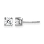 True Origin 14K White Gold 1/2 carat Lab Grown Diamond VS+ F+ Round Four Prong Heavy Weight Complete Stud Earrings