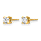 True Origin 14K Yellow Gold 1/2 carat Lab Grown Diamond VS+ F+ Round Four Prong Heavy Weight Complete Stud Earrings