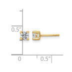 True Origin 14K Yellow Gold 1/2 carat Lab Grown Diamond VS+ F+ Round Four Prong Heavy Weight Complete Stud Earrings