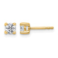 True Origin 14K Yellow Gold 1/2 carat Lab Grown Diamond VS+ F+ Round Four Prong Heavy Weight Complete Stud Earrings