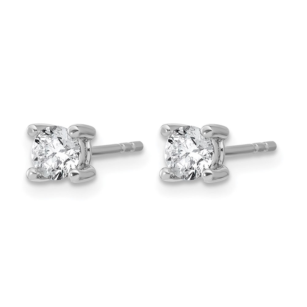 True Origin 14K White Gold 2/3 carat Lab Grown Diamond VS+ F+ Round Four Prong Heavy Weight Complete Stud Earrings