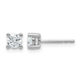 True Origin 14K White Gold 2/3 carat Lab Grown Diamond VS+ F+ Round Four Prong Heavy Weight Complete Stud Earrings