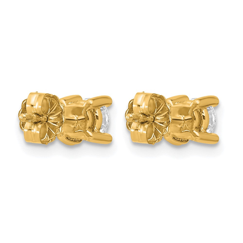 True Origin 14K Yellow Gold 2/3 carat Lab Grown Diamond VS+ F+ Round Four Prong Heavy Weight Complete Stud Earrings