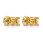 True Origin 14K Yellow Gold 2/3 carat Lab Grown Diamond VS+ F+ Round Four Prong Heavy Weight Complete Stud Earrings