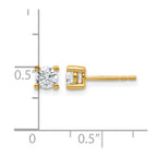 True Origin 14K Yellow Gold 2/3 carat Lab Grown Diamond VS+ F+ Round Four Prong Heavy Weight Complete Stud Earrings
