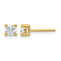 True Origin 14K Yellow Gold 2/3 carat Lab Grown Diamond VS+ F+ Round Four Prong Heavy Weight Complete Stud Earrings