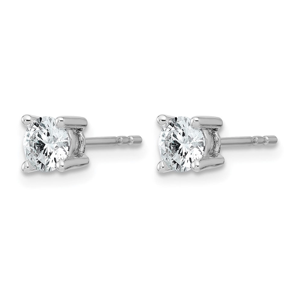 True Origin 14K White Gold 3/4 carat Lab Grown Diamond VS+ F+ Round Four Prong Heavy Weight Complete Stud Earrings