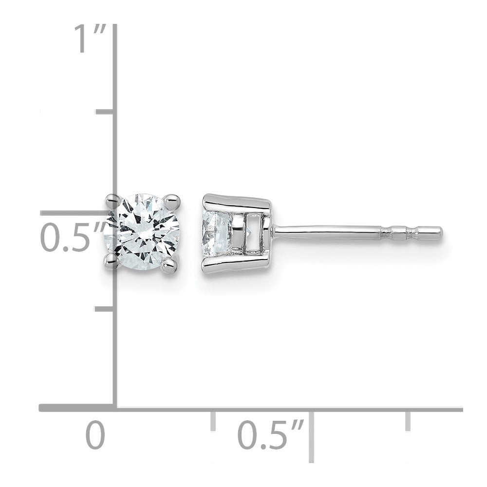 True Origin 14K White Gold 3/4 carat Lab Grown Diamond VS+ F+ Round Four Prong Heavy Weight Complete Stud Earrings
