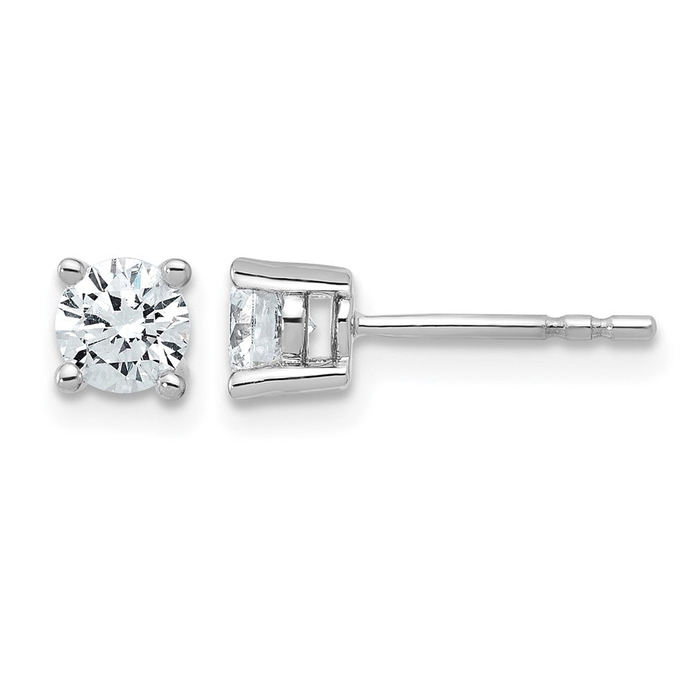 True Origin 14K White Gold 3/4 carat Lab Grown Diamond VS+ F+ Round Four Prong Heavy Weight Complete Stud Earrings