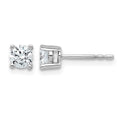 True Origin 14K White Gold 3/4 carat Lab Grown Diamond VS+ F+ Round Four Prong Heavy Weight Complete Stud Earrings