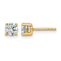 True Origin 14K Yellow Gold 3/4 carat Lab Grown Diamond VS+ F+ Round Four Prong Heavy Weight Complete Stud Earrings