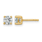 True Origin 14K Yellow Gold 3/4 carat Lab Grown Diamond VS+ F+ Round Four Prong Heavy Weight Complete Stud Earrings