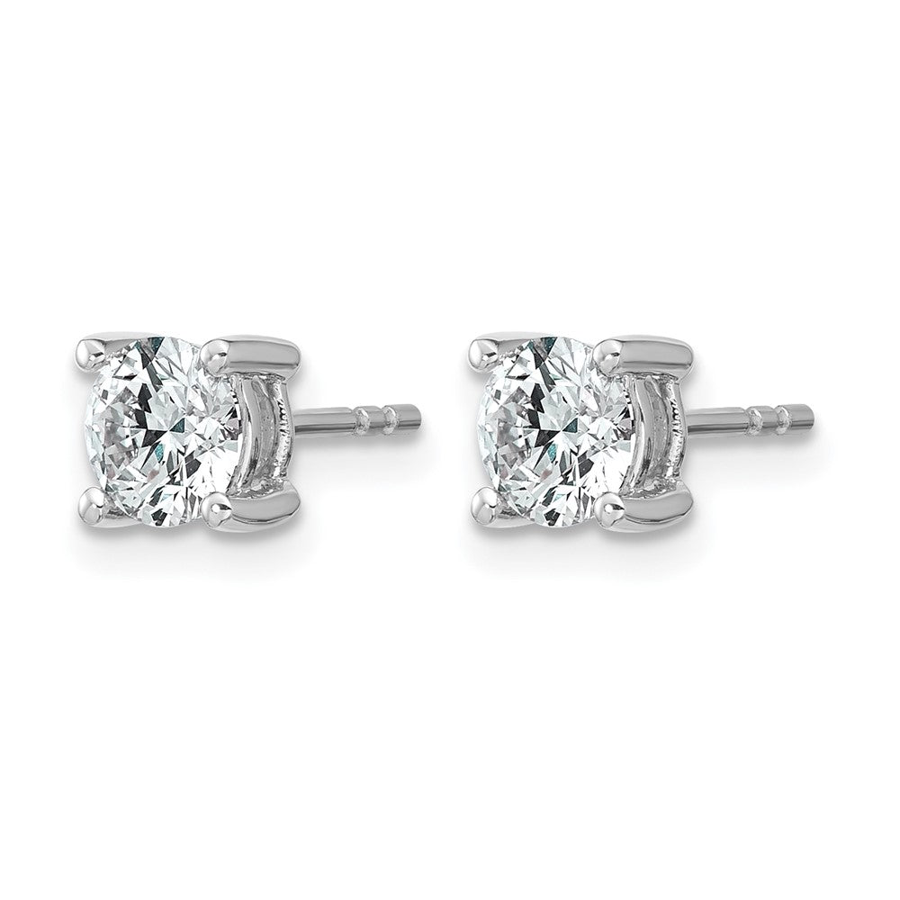 True Origin 14K White Gold 1 carat Lab Grown Diamond VS+ F+ Round Four Prong Heavy Weight Complete Stud Earrings