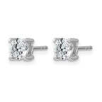 True Origin 14K White Gold 1 carat Lab Grown Diamond VS+ F+ Round Four Prong Heavy Weight Complete Stud Earrings