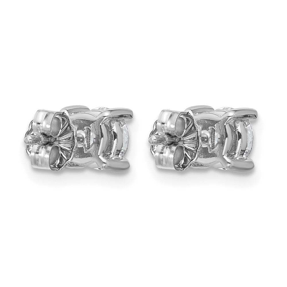 True Origin 14K White Gold 1 carat Lab Grown Diamond VS+ F+ Round Four Prong Heavy Weight Complete Stud Earrings