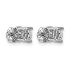 True Origin 14K White Gold 1 carat Lab Grown Diamond VS+ F+ Round Four Prong Heavy Weight Complete Stud Earrings