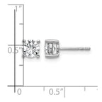 True Origin 14K White Gold 1 carat Lab Grown Diamond VS+ F+ Round Four Prong Heavy Weight Complete Stud Earrings