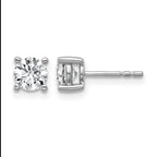 True Origin 14K White Gold 1 carat Lab Grown Diamond VS+ F+ Round Four Prong Heavy Weight Complete Stud Earrings