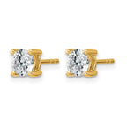 True Origin 14K Yellow Gold 1 carat Lab Grown Diamond VS+ F+ Round Four Prong Heavy Weight Complete Stud Earrings