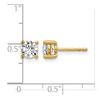 True Origin 14K Yellow Gold 1 carat Lab Grown Diamond VS+ F+ Round Four Prong Heavy Weight Complete Stud Earrings