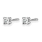 True Origin 14K White Gold 1/5 carat Lab Grown Diamond VS+ F+ Round Four Prong Heavy Weight Screw Back Complete Stud Earrings
