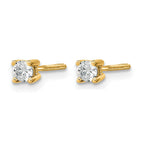 True Origin 14K Yellow Gold 1/5 carat Lab Grown Diamond VS+ F+ Round Four Prong Heavy Weight Screw Back Complete Stud Earrings