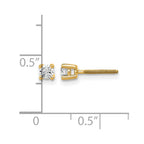 True Origin 14K Yellow Gold 1/5 carat Lab Grown Diamond VS+ F+ Round Four Prong Heavy Weight Screw Back Complete Stud Earrings