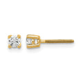 True Origin 14K Yellow Gold 1/5 carat Lab Grown Diamond VS+ F+ Round Four Prong Heavy Weight Screw Back Complete Stud Earrings