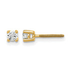 True Origin 14K Yellow Gold 1/5 carat Lab Grown Diamond VS+ F+ Round Four Prong Heavy Weight Screw Back Complete Stud Earrings