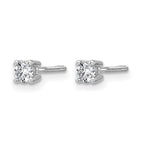 True Origin 14K White Gold 1/4 carat Lab Grown Diamond VS+ F+ Round Four Prong Heavy Weight Screw Back Complete Stud Earrings