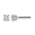 True Origin 14K White Gold 1/4 carat Lab Grown Diamond VS+ F+ Round Four Prong Heavy Weight Screw Back Complete Stud Earrings