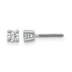 True Origin 14K White Gold 1/4 carat Lab Grown Diamond VS+ F+ Round Four Prong Heavy Weight Screw Back Complete Stud Earrings