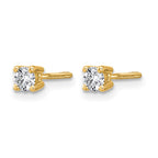 True Origin 14K Yellow Gold 1/4 carat Lab Grown Diamond VS+ F+ Round Four Prong Heavy Weight Screw Back Complete Stud Earrings
