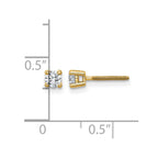 True Origin 14K Yellow Gold 1/4 carat Lab Grown Diamond VS+ F+ Round Four Prong Heavy Weight Screw Back Complete Stud Earrings