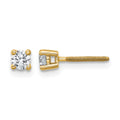 True Origin 14K Yellow Gold 1/4 carat Lab Grown Diamond VS+ F+ Round Four Prong Heavy Weight Screw Back Complete Stud Earrings