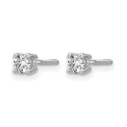 True Origin 14K White Gold 1/3 carat Lab Grown Diamond VS+ F+ Round Four Prong Heavy Weight Screw Back Complete Stud Earrings