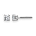 True Origin 14K White Gold 1/3 carat Lab Grown Diamond VS+ F+ Round Four Prong Heavy Weight Screw Back Complete Stud Earrings