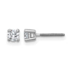 True Origin 14K White Gold 1/3 carat Lab Grown Diamond VS+ F+ Round Four Prong Heavy Weight Screw Back Complete Stud Earrings